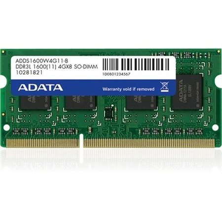 ADATA Adata Ddr3 1600 4Gb Cl11 So-Dimm Single Tray Memory Model ADDS1600W4G11-S